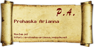 Prohaska Arianna névjegykártya